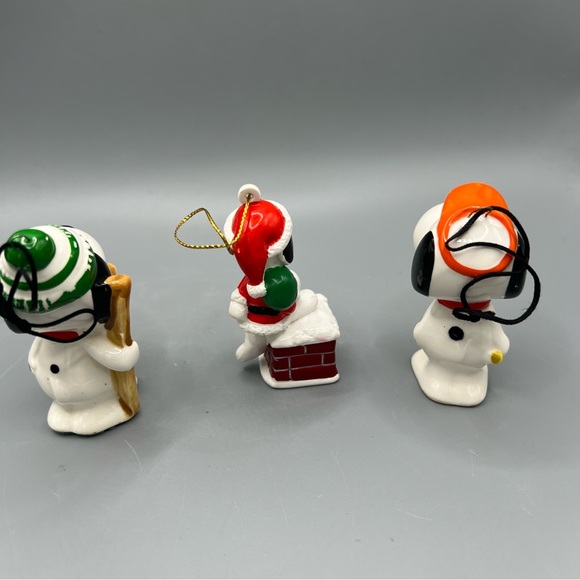 Rare Vtg Lot Of 2 Peanuts Ornaments Ceramic Snoopy 60/70s Japan + 1 Other - Picture 5 of 8